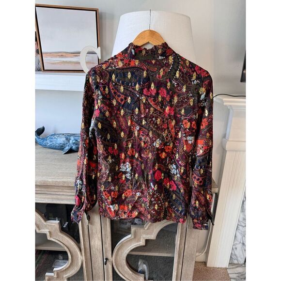 Raoul Paisley Button Down Blouse Size US 6 - Picture 5 of 9